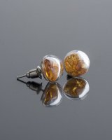 Stud earrings with baltic amber